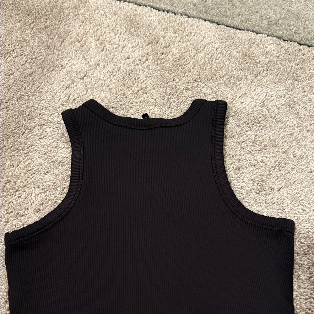 Black Ribbed Tank Top - Picture 3 of 3